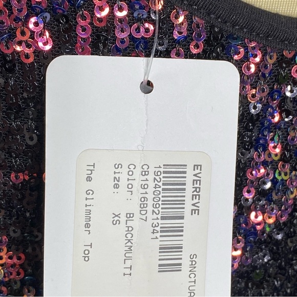 Evereve Sanctuary The Glimmer Top Black Multicolor Sequin - Picture 8 of 15